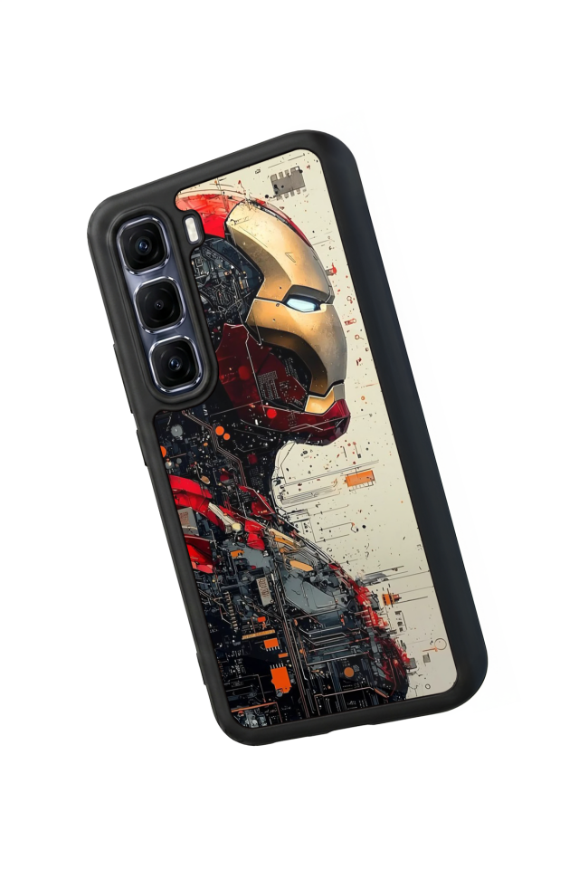 Infinix Hot 60 Pro Plus Uyumlu  Iron Man ( Demir Adam ) Tasarımlı Glossy Premium Kılıf