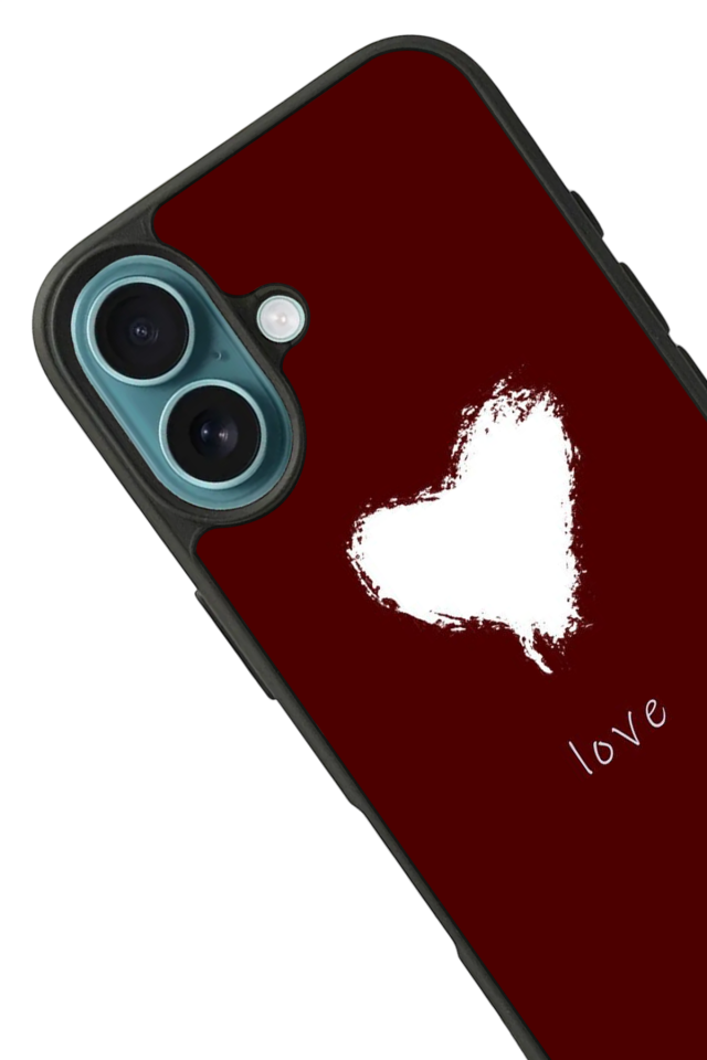 iPhone 16 Uyumlu Kalp Love Tasarımlı Glossy Premium Kılıf