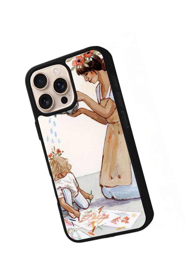 iPhone 16 Pro Max Uyumlu Kalp Love Tasarımlı Glossy Premium Kılıf
