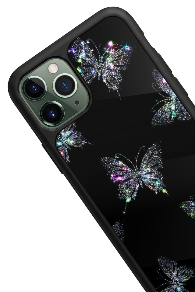 iPhone 11 Pro Uyumlu Kelebek Tasarımlı Glossy Premium Kılıf