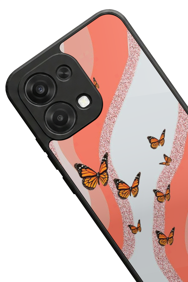 Oppo A6 Pro Uyumlu Kelebek Tasarımlı Glossy Premium Kılıf