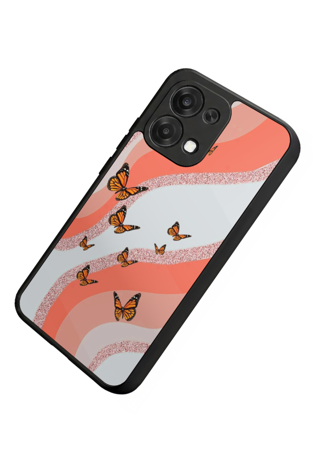 Oppo A6 Pro Uyumlu Kelebek Tasarımlı Glossy Premium Kılıf