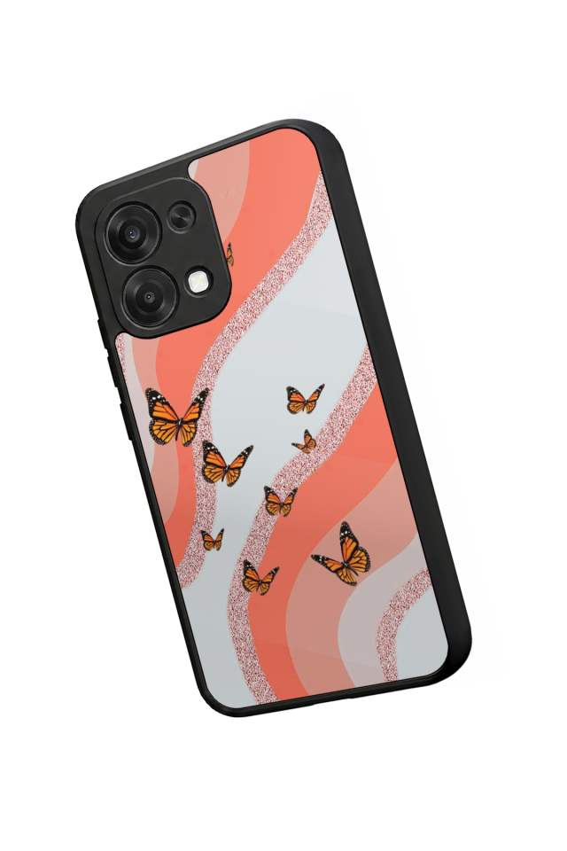 Oppo A6 Pro Uyumlu Kelebek Tasarımlı Glossy Premium Kılıf