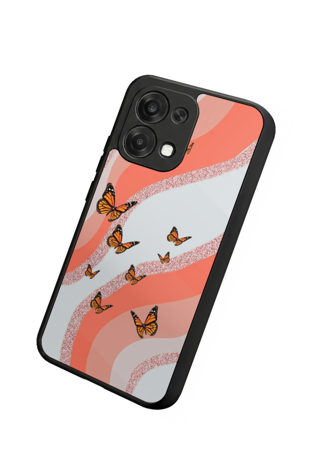 Oppo A6 Pro Uyumlu Kelebek Tasarımlı Glossy Premium Kılıf