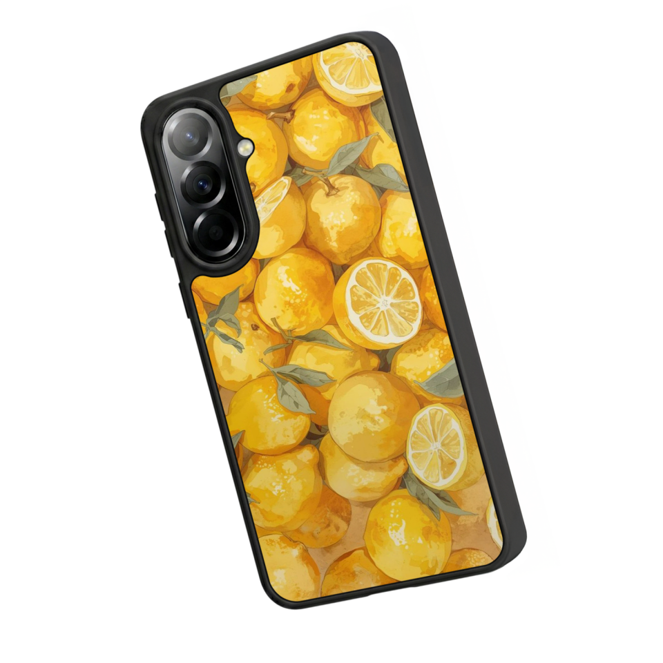 Samsung Galaxy A57 Uyumlu Limon Tasarımlı Glossy Premium Kılıf
