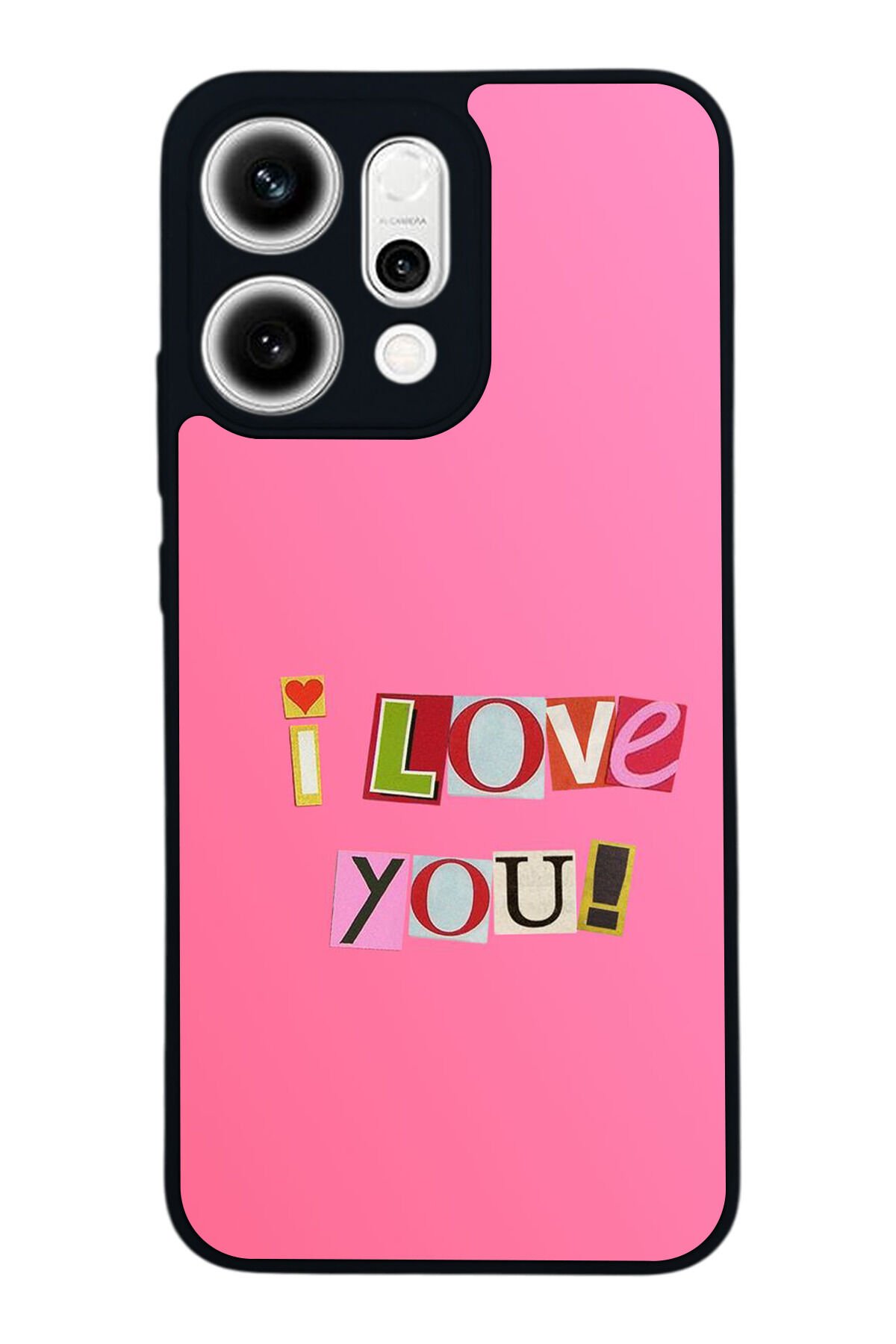 Oppo Reno 14 Uyumlu Kalp Love Tasarımlı Glossy Premium Kılıf