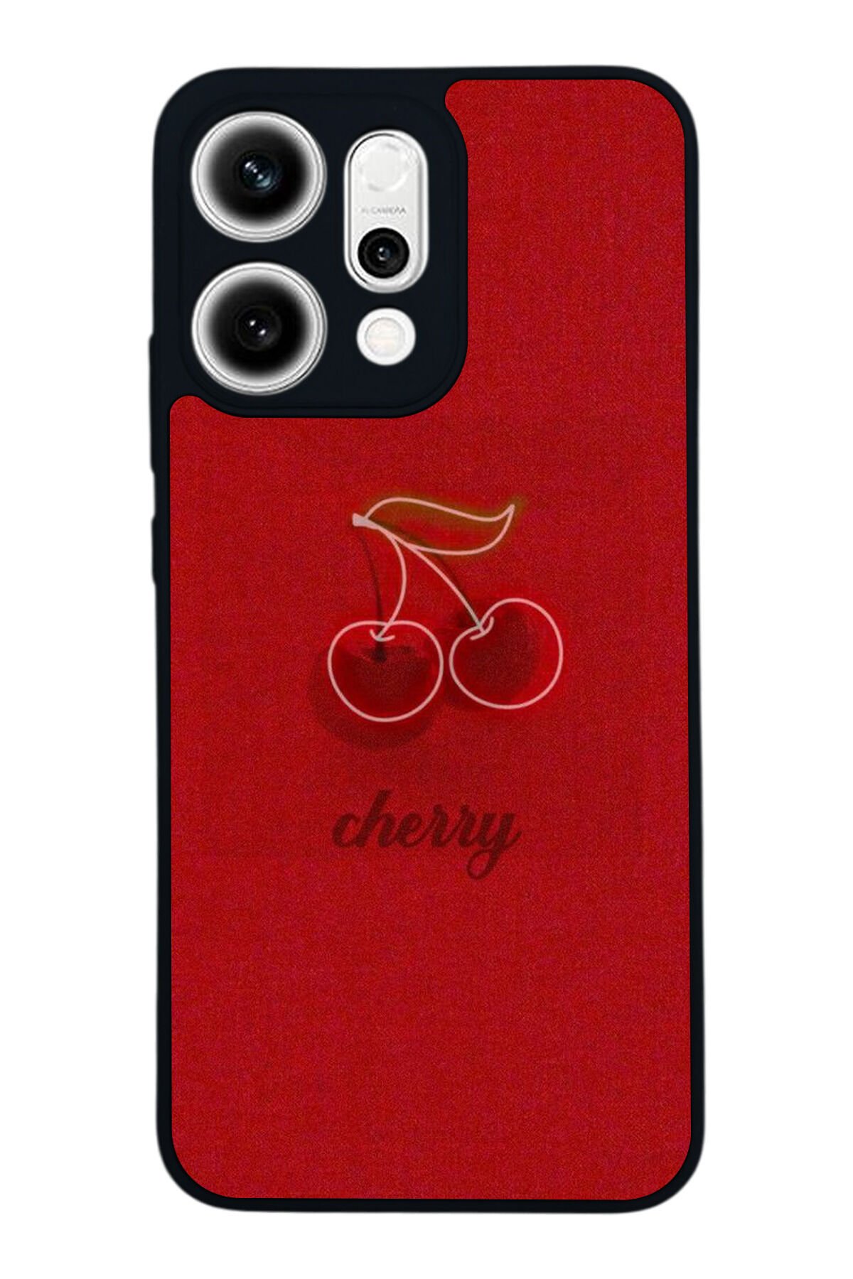 Oppo Reno 14 Uyumlu Kiraz Tasarımlı Glossy Premium Kılıf