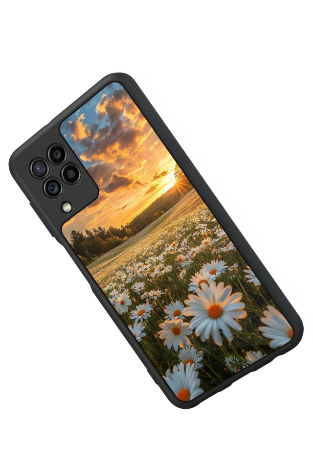 Samsung Galaxy M32 Uyumlu Cicek Tasarımlı Glossy Premium Kılıf