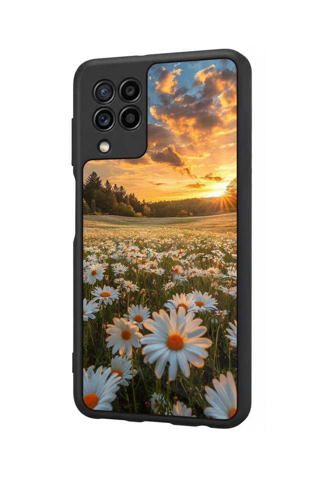 Samsung Galaxy M32 Uyumlu Cicek Tasarımlı Glossy Premium Kılıf