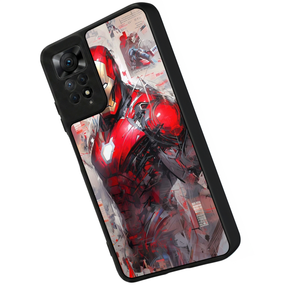 Xiaomi Redmi Note 11 Pro Uyumlu Iron Man ( Demir Adam ) Tasarımlı Glossy Premium Kılıf