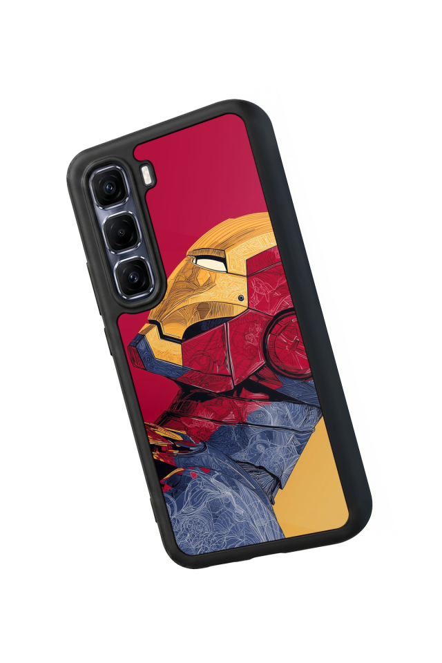 Infinix Hot 60 Pro Plus Uyumlu  Iron Man ( Demir Adam ) Tasarımlı Glossy Premium Kılıf