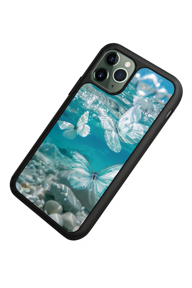 iPhone 11 Pro Uyumlu Kelebek Tasarımlı Glossy Premium Kılıf