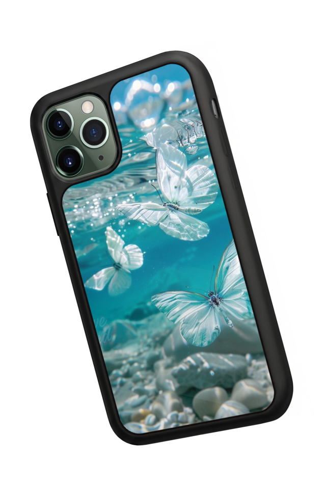 iPhone 11 Pro Uyumlu Kelebek Tasarımlı Glossy Premium Kılıf