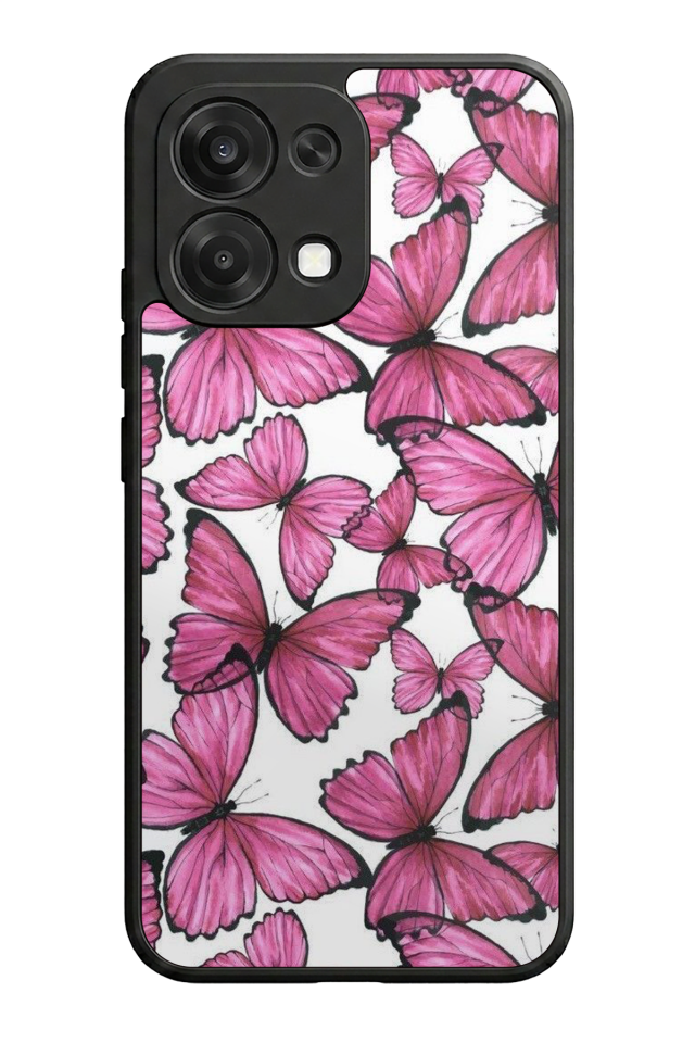 Oppo A6 Pro Uyumlu Kelebek Tasarımlı Glossy Premium Kılıf