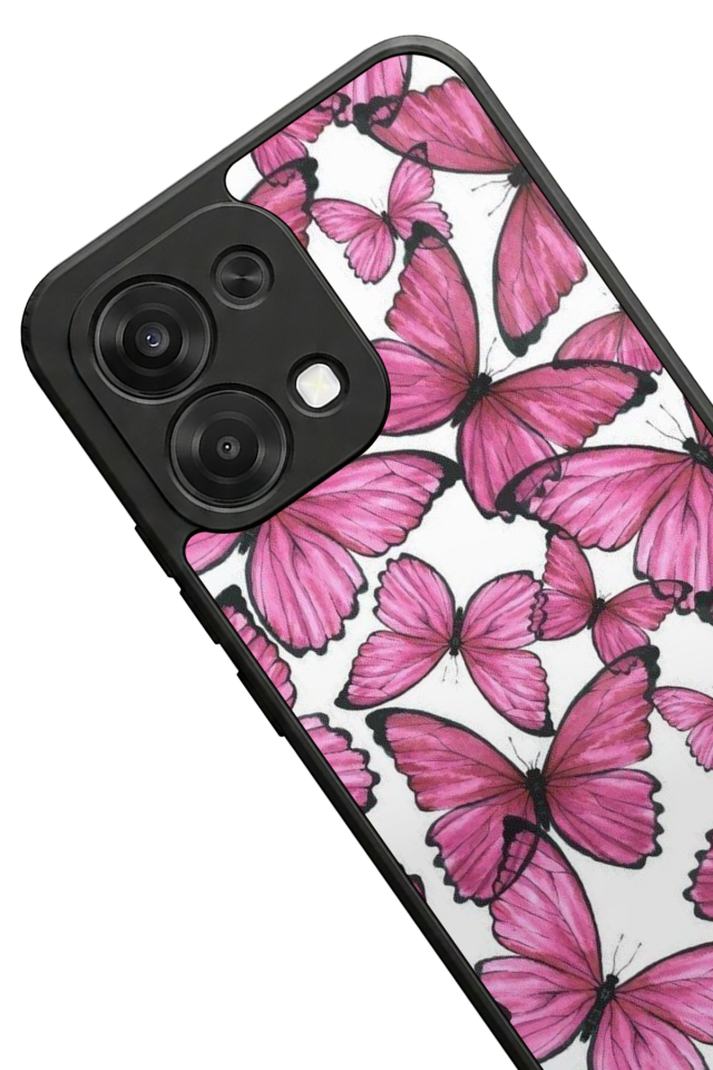 Oppo A6 Pro Uyumlu Kelebek Tasarımlı Glossy Premium Kılıf