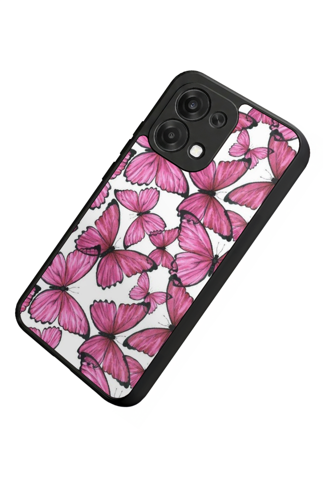 Oppo A6 Pro Uyumlu Kelebek Tasarımlı Glossy Premium Kılıf