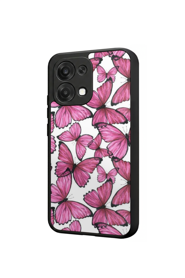 Oppo A6 Pro Uyumlu Kelebek Tasarımlı Glossy Premium Kılıf