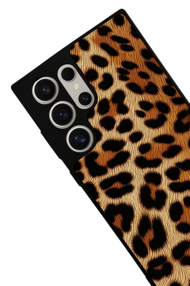 Samsung Galaxy S22 Ultra Uyumlu Leopar Tasarımlı Glossy Premium Kılıf