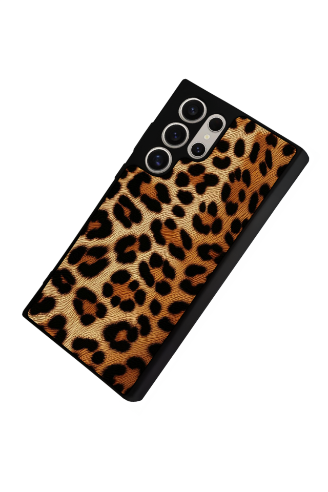 Samsung Galaxy S22 Ultra Uyumlu Leopar Tasarımlı Glossy Premium Kılıf