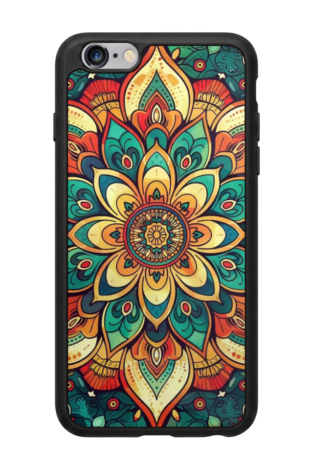 iPhone 6s Plus Uyumlu Mandala Tasarımlı Glossy Premium Kılıf