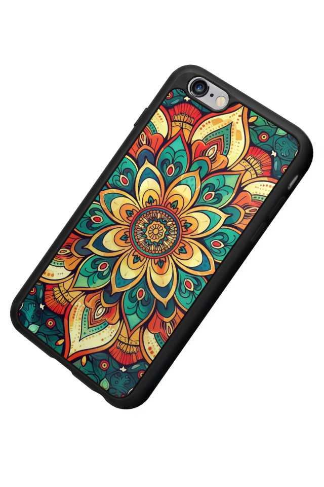 iPhone 6s Plus Uyumlu Mandala Tasarımlı Glossy Premium Kılıf