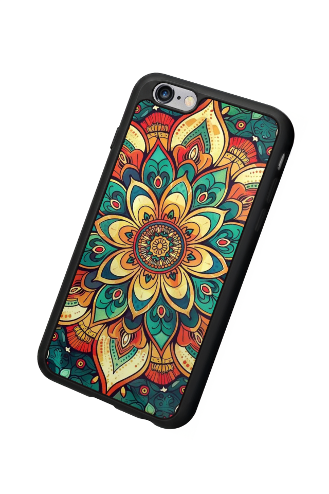 iPhone 6s Plus Uyumlu Mandala Tasarımlı Glossy Premium Kılıf