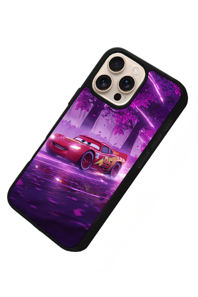 iPhone 15 Pro Uyumlu Simsek McQueen Tasarımlı Glossy Premium Kılıf