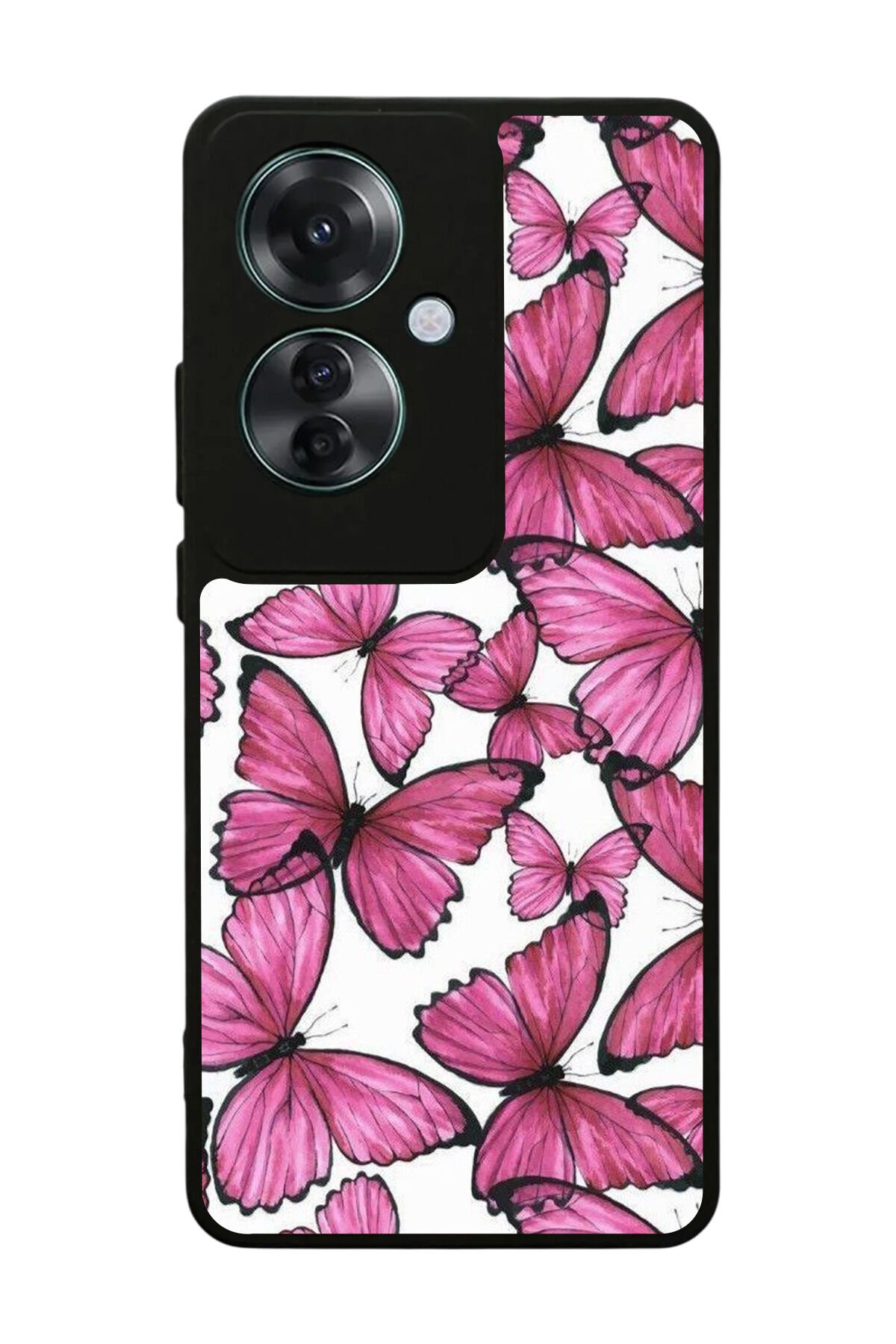 Oppo Reno 11F Uyumlu Kelebek Tasarımlı Glossy Premium Kılıf