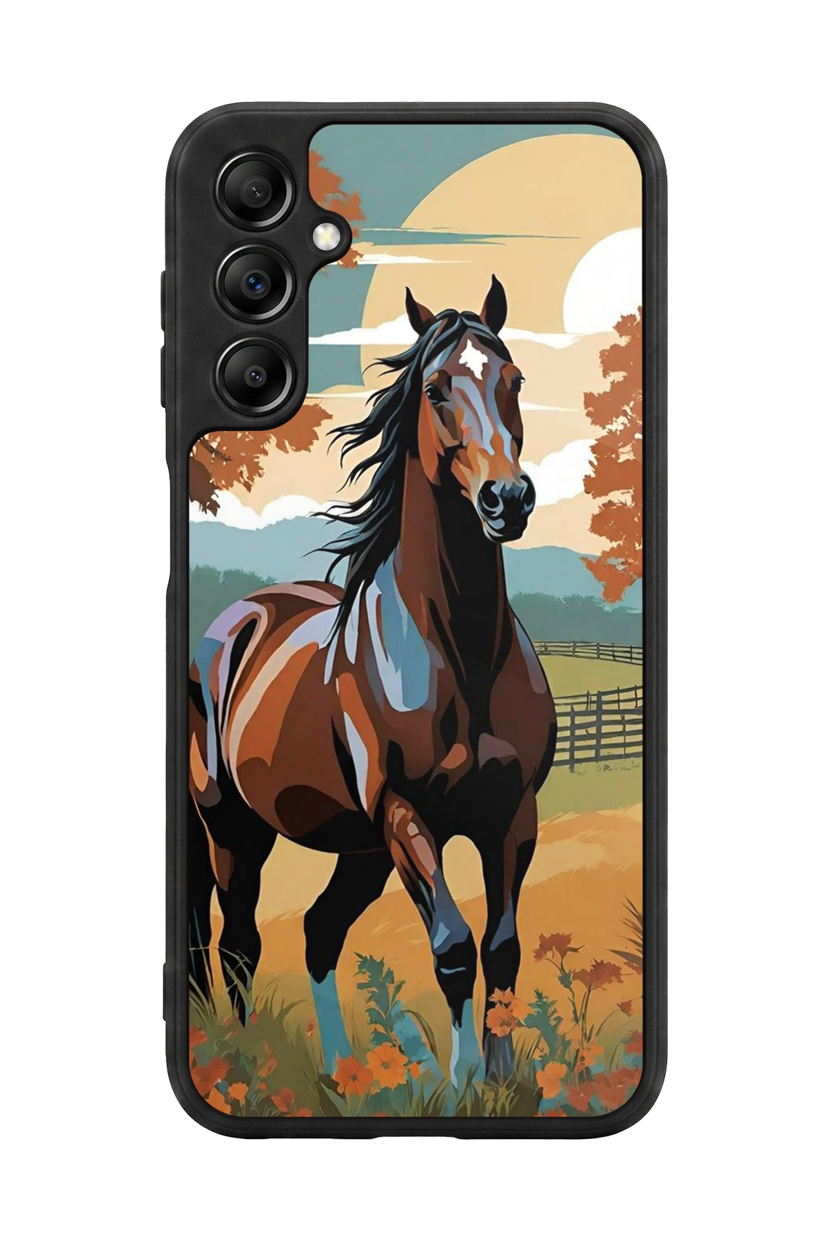 Samsung Galaxy A14 Uyumlu At Horse Tasarımlı Glossy Premium Kılıf