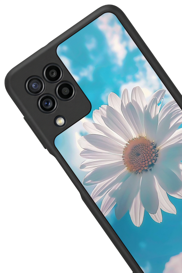 Samsung Galaxy M32 Uyumlu Cicek Tasarımlı Glossy Premium Kılıf