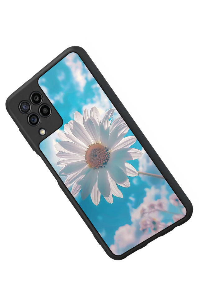 Samsung Galaxy M32 Uyumlu Cicek Tasarımlı Glossy Premium Kılıf