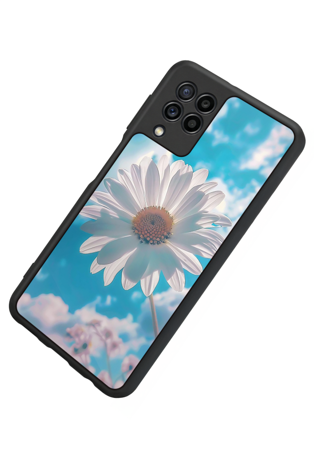 Samsung Galaxy M32 Uyumlu Cicek Tasarımlı Glossy Premium Kılıf