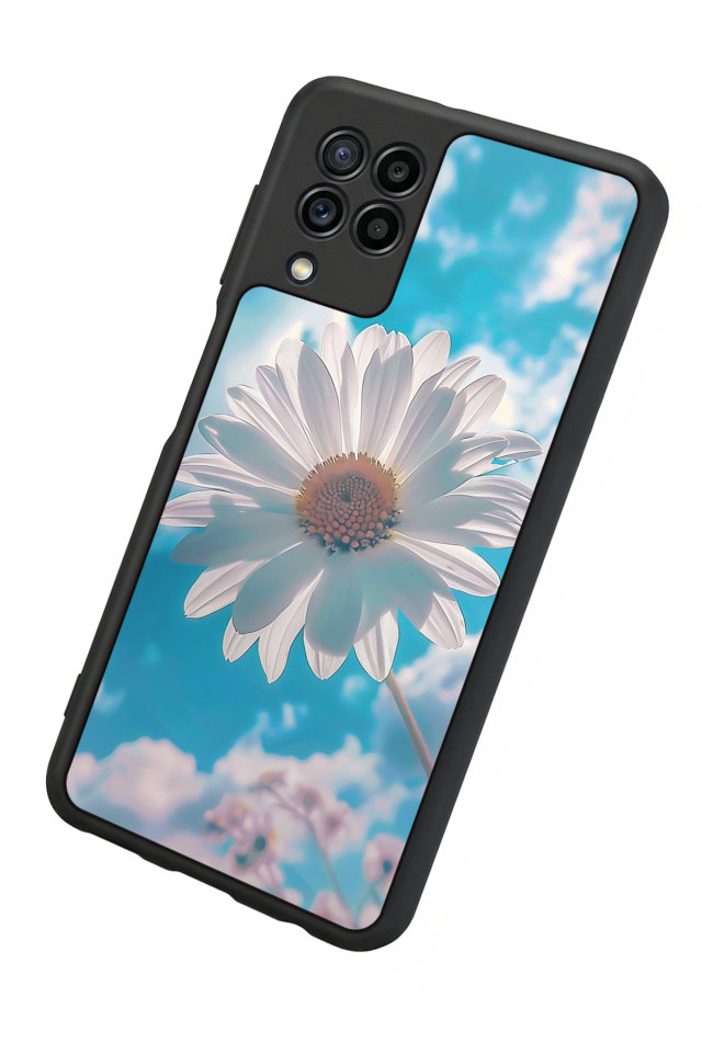 Samsung Galaxy M32 Uyumlu Cicek Tasarımlı Glossy Premium Kılıf