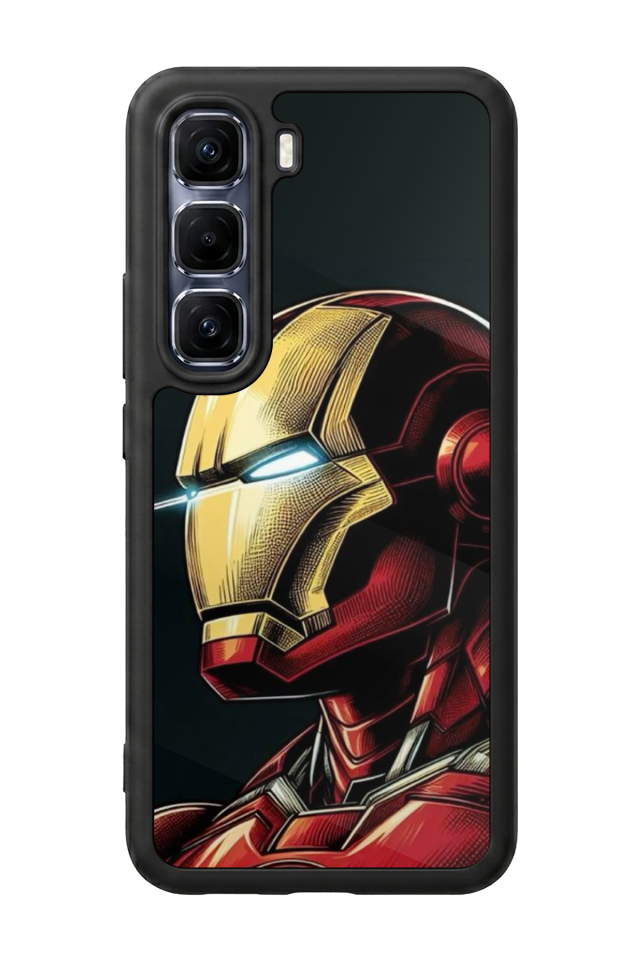 Infinix Hot 60 Pro Plus Uyumlu  Iron Man ( Demir Adam ) Tasarımlı Glossy Premium Kılıf