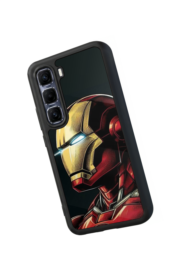 Infinix Hot 60 Pro Plus Uyumlu  Iron Man ( Demir Adam ) Tasarımlı Glossy Premium Kılıf