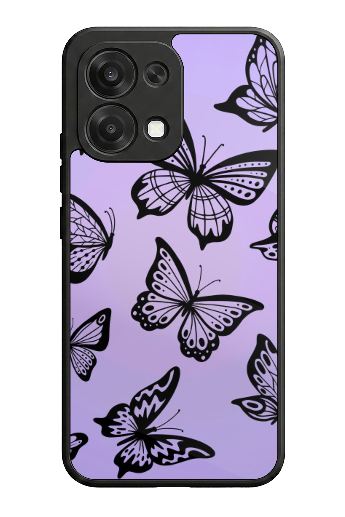 Oppo A6 Pro Uyumlu Kelebek Tasarımlı Glossy Premium Kılıf
