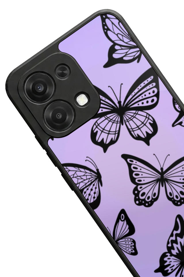 Oppo A6 Pro Uyumlu Kelebek Tasarımlı Glossy Premium Kılıf