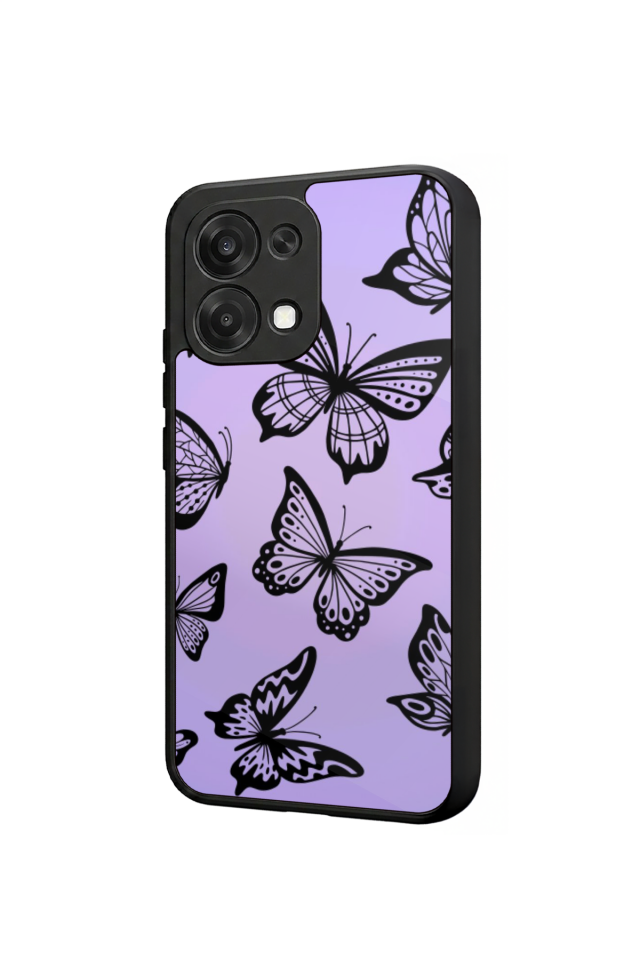 Oppo A6 Pro Uyumlu Kelebek Tasarımlı Glossy Premium Kılıf