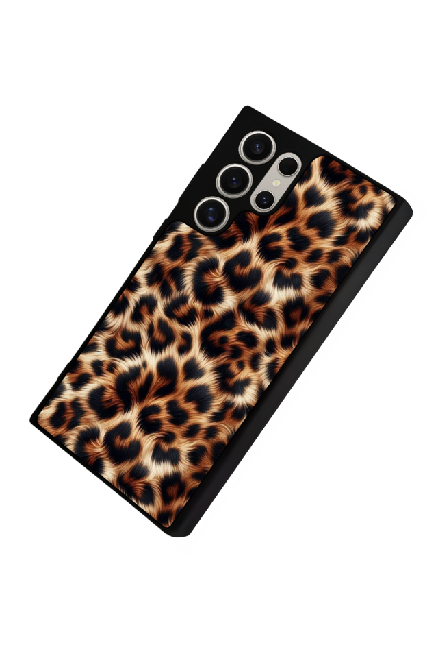 Samsung Galaxy S22 Ultra Uyumlu Leopar Tasarımlı Glossy Premium Kılıf