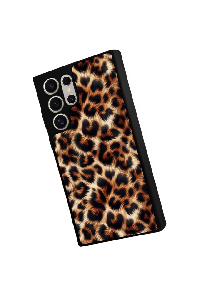 Samsung Galaxy S22 Ultra Uyumlu Leopar Tasarımlı Glossy Premium Kılıf