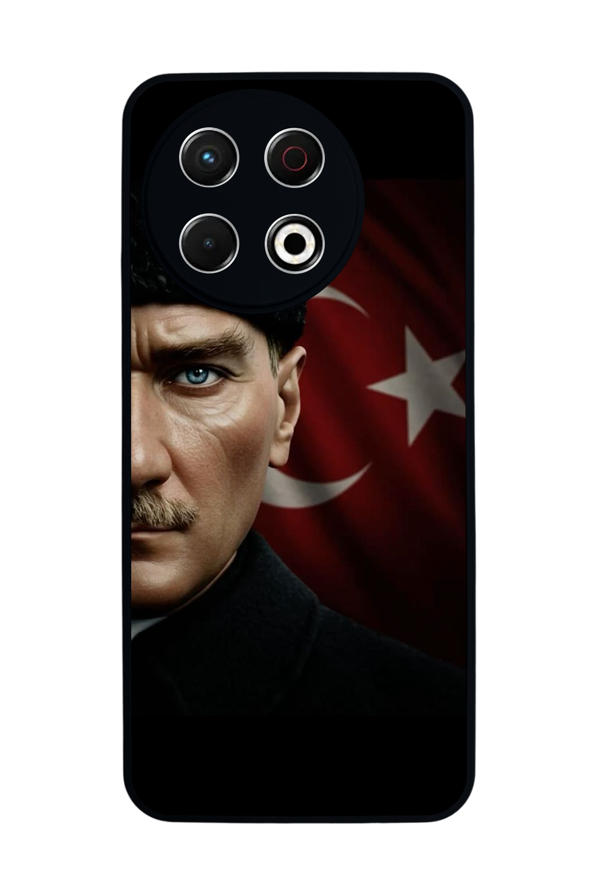 Tecno Spark 30 Pro Uyumlu Mustafa Kemal Ataturk Tasarımlı Glossy Premium Kılıf