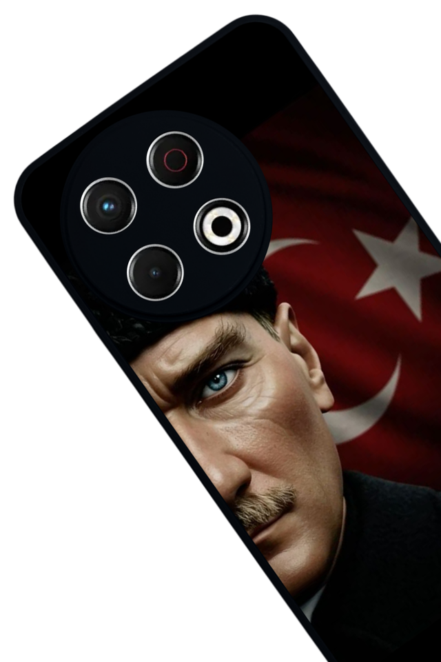 Tecno Spark 30 Pro Uyumlu Mustafa Kemal Ataturk Tasarımlı Glossy Premium Kılıf