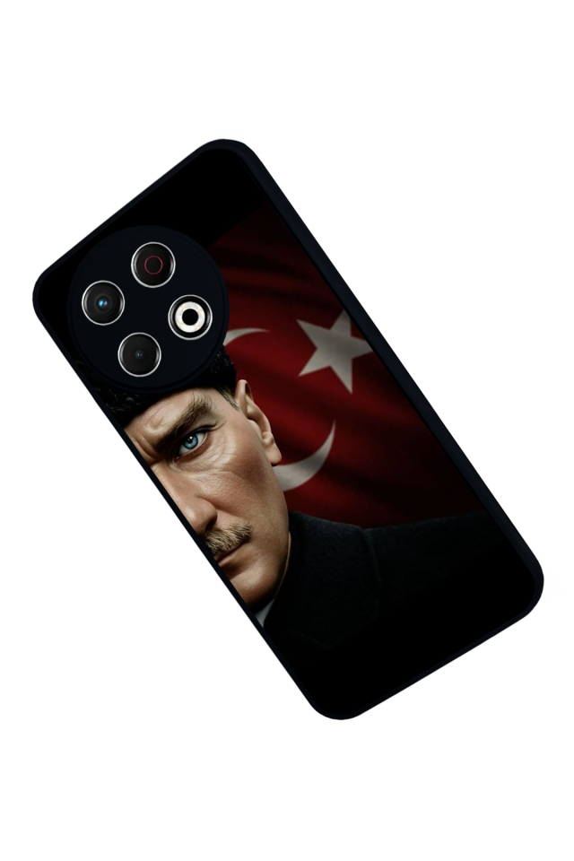 Tecno Spark 30 Pro Uyumlu Mustafa Kemal Ataturk Tasarımlı Glossy Premium Kılıf