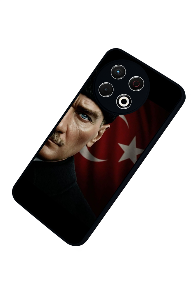 Tecno Spark 30 Pro Uyumlu Mustafa Kemal Ataturk Tasarımlı Glossy Premium Kılıf