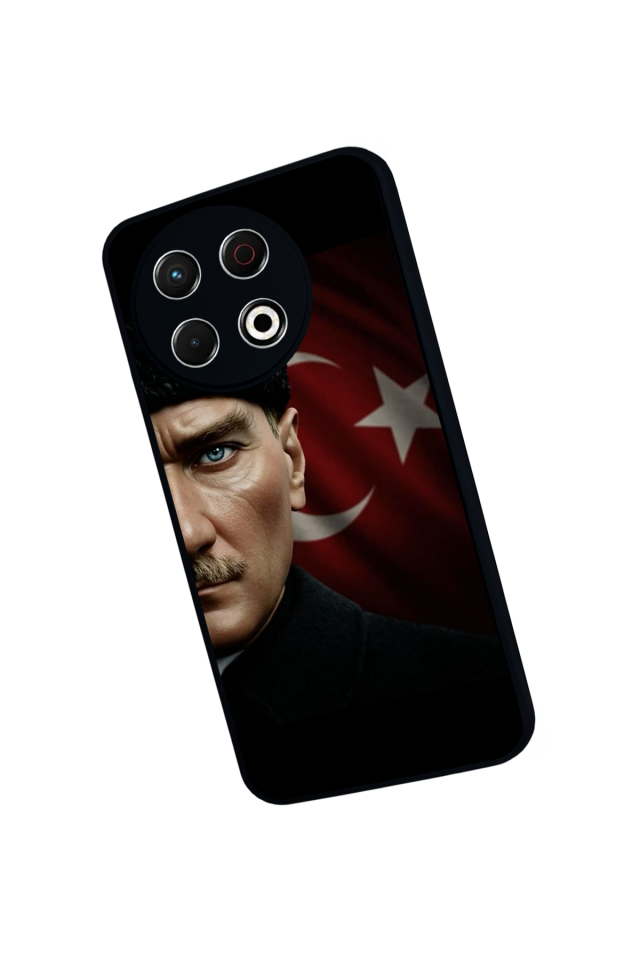 Tecno Spark 30 Pro Uyumlu Mustafa Kemal Ataturk Tasarımlı Glossy Premium Kılıf