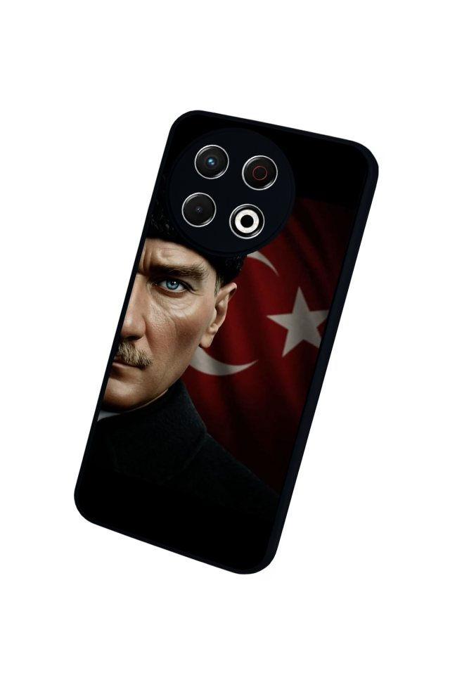 Tecno Spark 30 Pro Uyumlu Mustafa Kemal Ataturk Tasarımlı Glossy Premium Kılıf