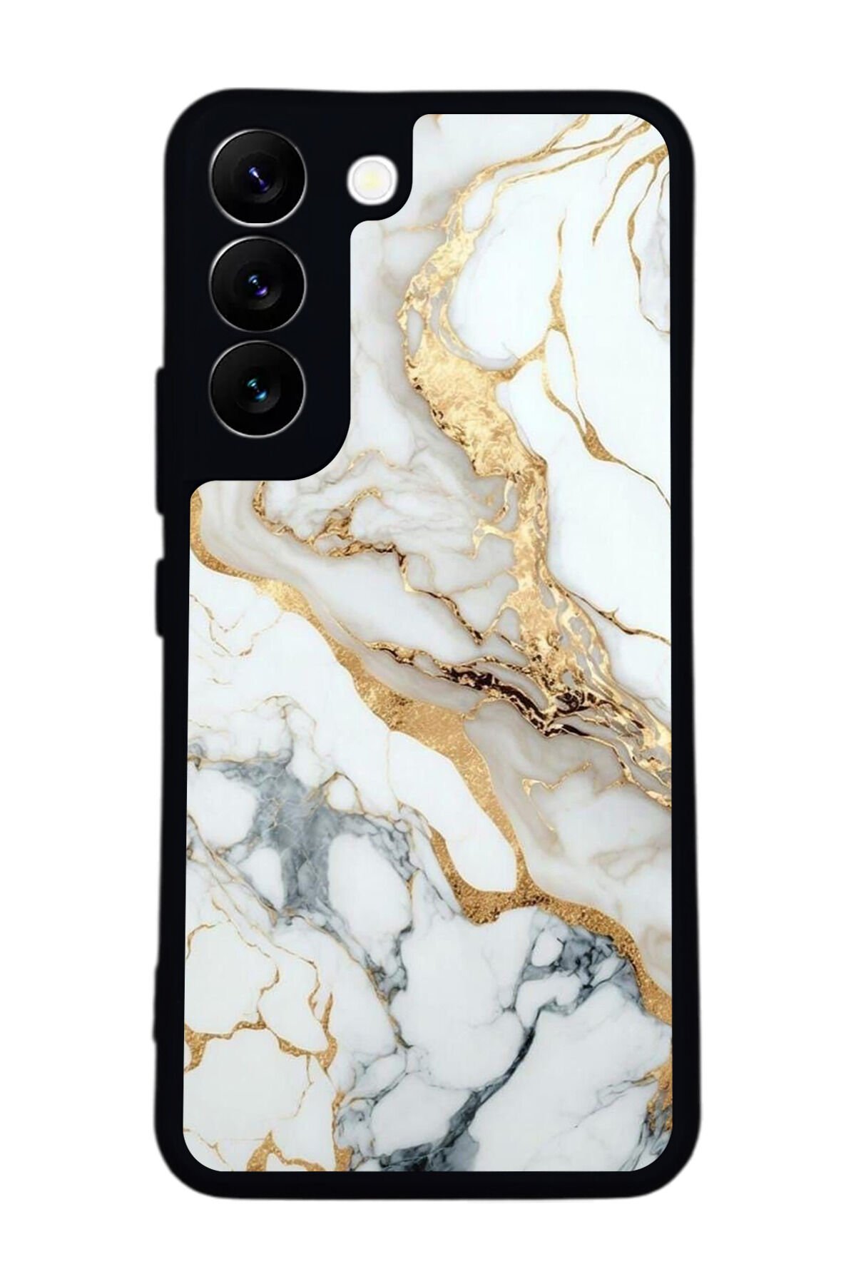 Samsung Galaxy S22 Uyumlu Mermer Marble Tasarımlı Glossy Premium Kılıf