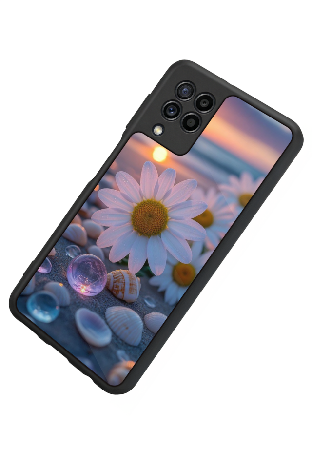 Samsung Galaxy M32 Uyumlu Cicek Tasarımlı Glossy Premium Kılıf