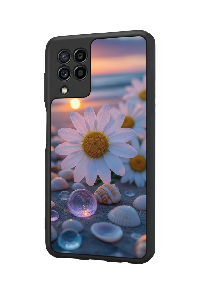 Samsung Galaxy M32 Uyumlu Cicek Tasarımlı Glossy Premium Kılıf