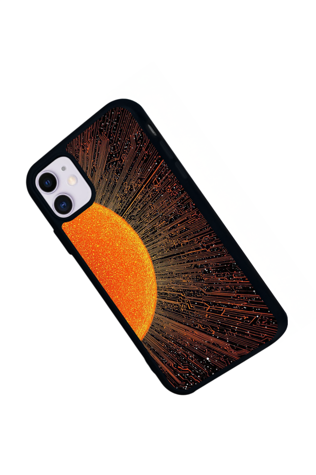 iPhone 11 Uyumlu Güneş Tasarımlı Glossy Premium Kılıf